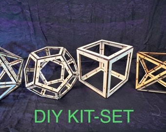 DIY wooden platonic solid set size (3”-8” pieces when assembled)