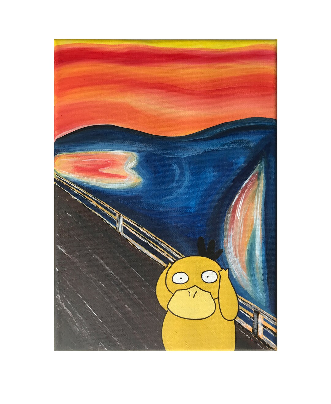 Pokemon Psyduck the Scream Art Acrylic Canvas Paintings Poster - Etsy