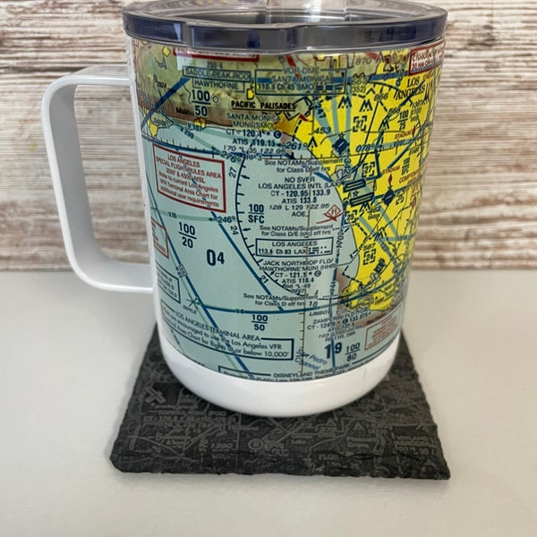 Taza de viaje personalizada para pilotos – Vaso térmico de aviación personalizado – Regalo para entusiastas de la aviación y pilotos