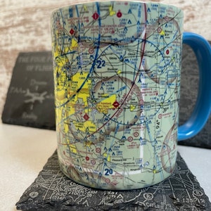 Custom Pilot Mug – Personalized Sectional Aviation Coffee Cup – Pilot Gift for Flight Enthusiasts & Pilots