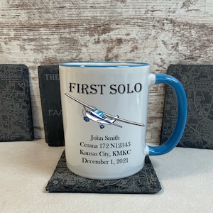 Pilot Mug, Pilot Gift, First Solo, Private pilot, Pilot award, General Aviation