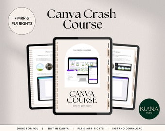 Canva Course ebook + Master Resell Rights MMR en Private Label Rights PLR, ready to sell on your Etsy store, with resell rights, digital