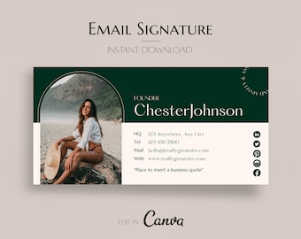 Email Signature Template design | Best Seller professional Canva Template | Boho