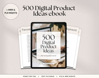 500 Digital Product Ideas with Master Resell Rights | Sell on Etsy, Passive Income |  MR) & Private Label Rights (PLR) | Done for you, Canva