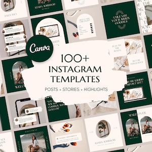 Instagram Templates  | social media Templates boho |  Canva Template, Modern, Aesthetic Instagram