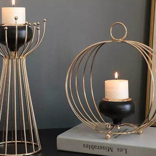 Gold Modern Candle Holder Luxury Candle Holder Valentines Etsy UK
