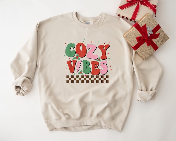 Cozy Vibes Sweatshirt, Retro Christmas Sweatshirt, Gift For Christmas, Cozy Winter Vibes , Fall Sweater, Winter Sweatshirt, Cozy Vibe Shirt