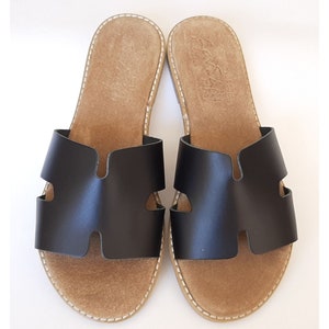 Leather black sandals