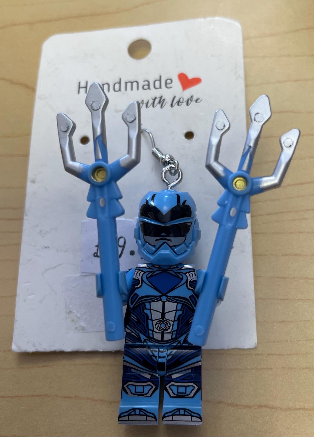 Blue Ranger From Power Rangers Minifigure Earrings With Blue Tridents ...