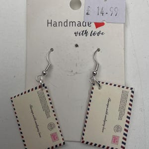 Liebesbrief Ohrringe (Innen leer, damit Sie schreiben können)