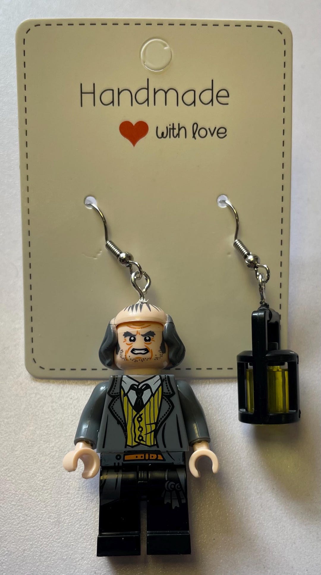 Argus Filch From Harry Potter With Lantern Minifigure Earrings - Etsy