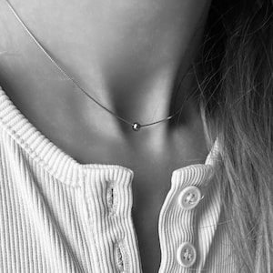 Mini Ball Necklace- Solid Sterling Silver 925-Minimalistic Pendant- Dainty Necklace-Delicate Necklace-Waterproof Jewelry-Gift for Her- NECK3