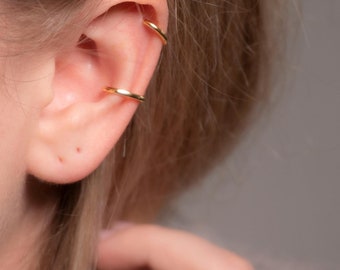 Minimalistic Ear Cuff-Women&#39;s Sterling Silver Earrings-Gold Ear Cuffs-Elegant Ear Cuff-Silver 925 Ear Cuffs-Thin Ear Cuff Earring-Gift-EAR20