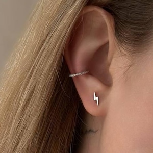 Blitz Ohrstecker-Gold Blitz Ohrringe-Minimalist Ohrstecker-Wasserdicht Ohrringe-Zierliche Blitz Ohrstecker-Sterling Silber 925