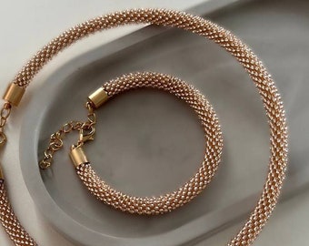 Beaded bracelet - Pearl - Handmade - Perlenkette - Beaded Jewerly - Bead Choker Necklace - Minimal