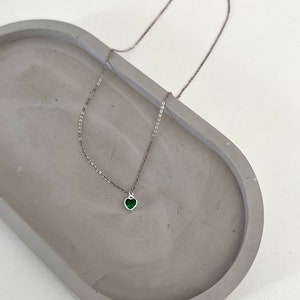 Kleines Herz Halskette-Minimalistischer Anhänger-Herz Anhänger-Silber Kette-Massiv Sterling Silber 925-Wasserdicht Schmuck-Zierliche Halskette-Wasserfest Bild 9