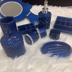Navy Blue Luxury Bathroom Accesories - Etsy