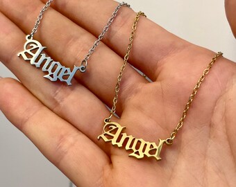 Angel Word Necklace - Etsy