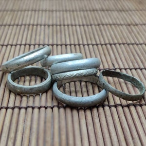 Set of 7 WW1 aluminum Rings