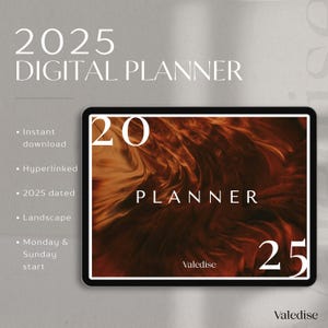 2025 Digital Planner | Bronze Landscape Planner | Goodnotes Planner | Hyperlinked iPad & Android Planner | Dated Monthly, Weekly, Daily