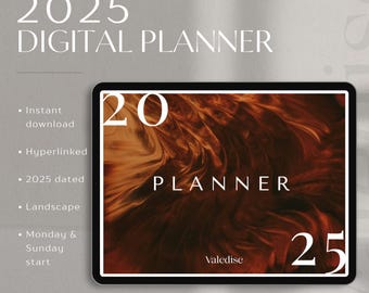 2025 Digital Planner | Bronze Landscape Planner | Goodnotes Planner | Hyperlinked iPad & Android Planner | Dated Monthly, Weekly, Daily