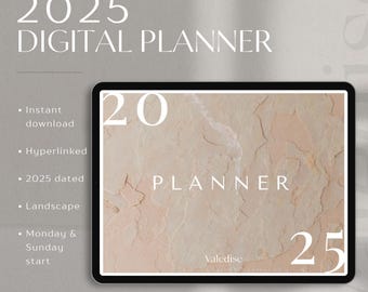 2025 Digital Planner | Beige Landscape Planner | Goodnotes Planner | Hyperlinked iPad & Android Planner | Dated Monthly, Weekly, Daily