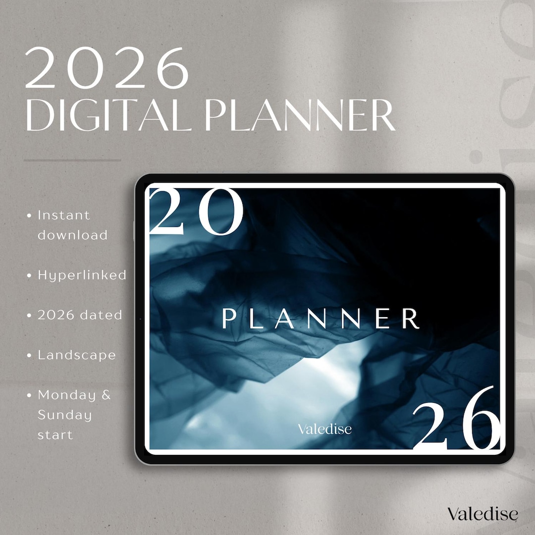 2026 Digital Landscape Planner | Midnight Blue | Hyperlinked iPad ...