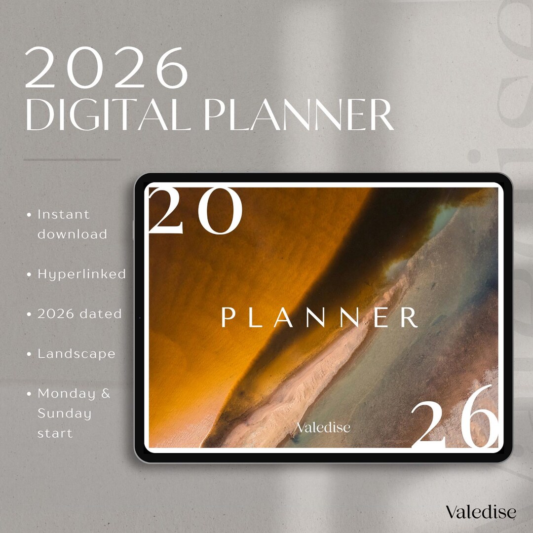 2026 Digital Landscape Planner Earthstone Amber Hyperlinked IPad Il Gp82 