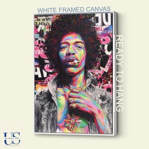 Jimi Hendrix Canvas Art, Musician Wall Art, Legend Graffitti Artwork, High Quality Print Poster, Banksy Style Wall Decor, Wall Hanging
