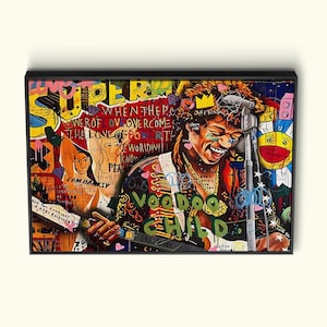 Jimi Hendrix Pop Art Canvas, opera d'arte di un musicista famoso, arte murale graffiti in stile Banksy, poster di stampa di alta qualità, decorazione murale astratta per la casa