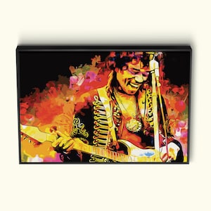 Pop Art Jimi Hendrix Canvas Art, Music King Artwork, Banksy Style Street Graffitti Wall Art, High Quality Print Poster,Music Home Wall Decor