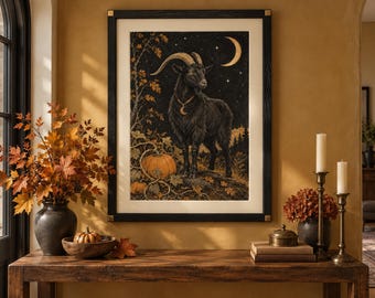 Stjärngeten, digitalt Halloween-tryck från vintage, utskrivbar konst