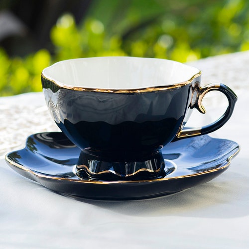 White Scallop Fine Porcelain Tea Cup and Saucer Set Grace Etsy