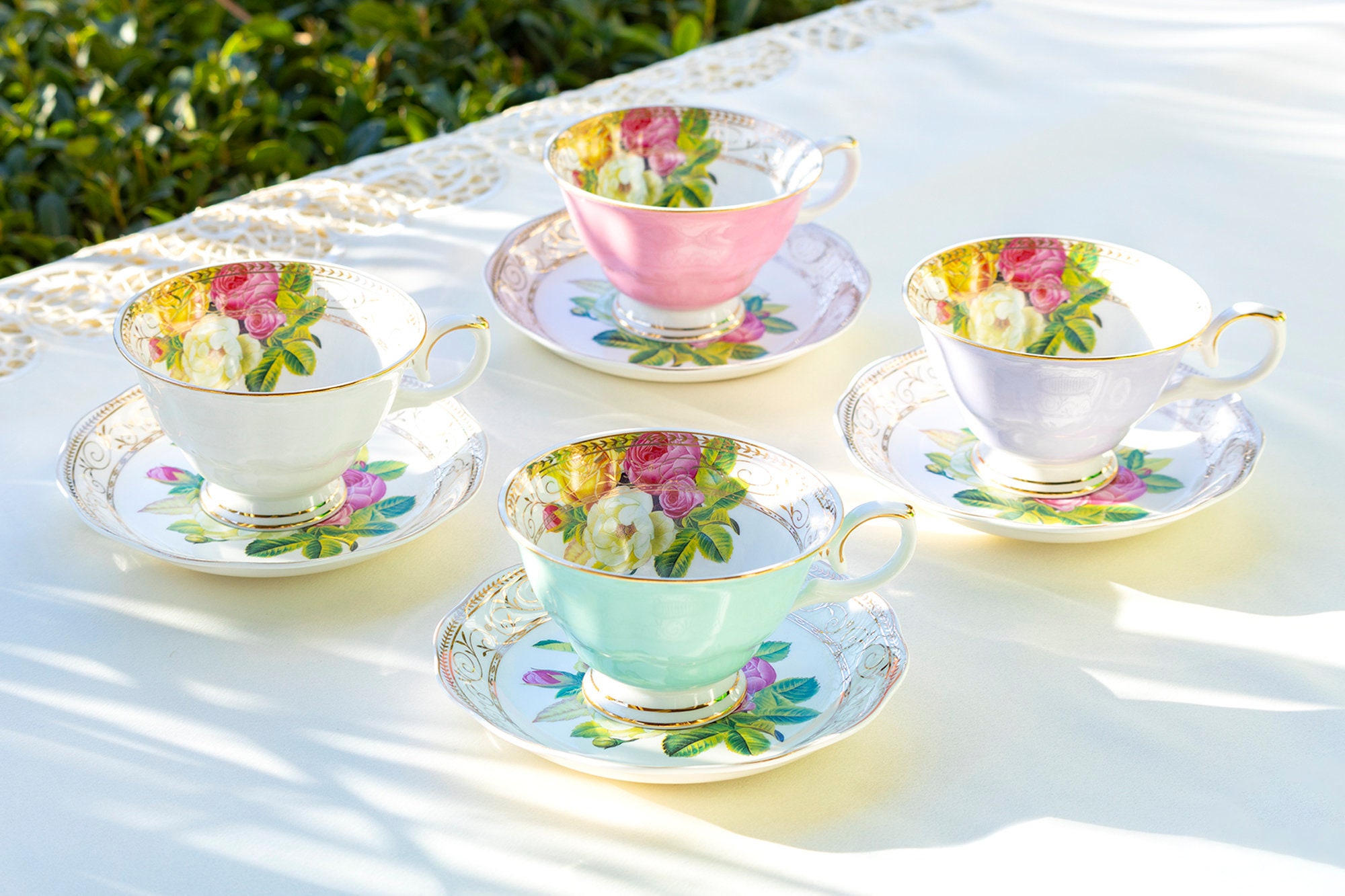 Grace Teaware 4-Piece Fine Porcelain Measuring Cup Set