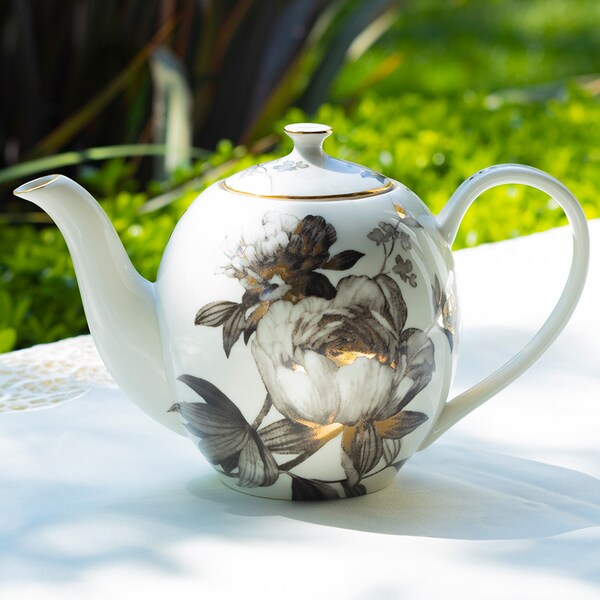Porcelain Teapot Etsy