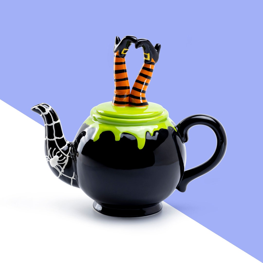 Halloween Witch's Cauldron Teapot Halloween Witch Teapot Etsy