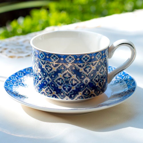 White Scallop Fine Porcelain Tea Cup and Saucer Set Grace Etsy