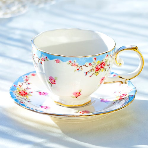 White Scallop Fine Porcelain Tea Cup and Saucer Set Grace Etsy