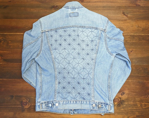 Levi's Denim Trucker Jacket Custom Sashiko BWM#22 - Etsy