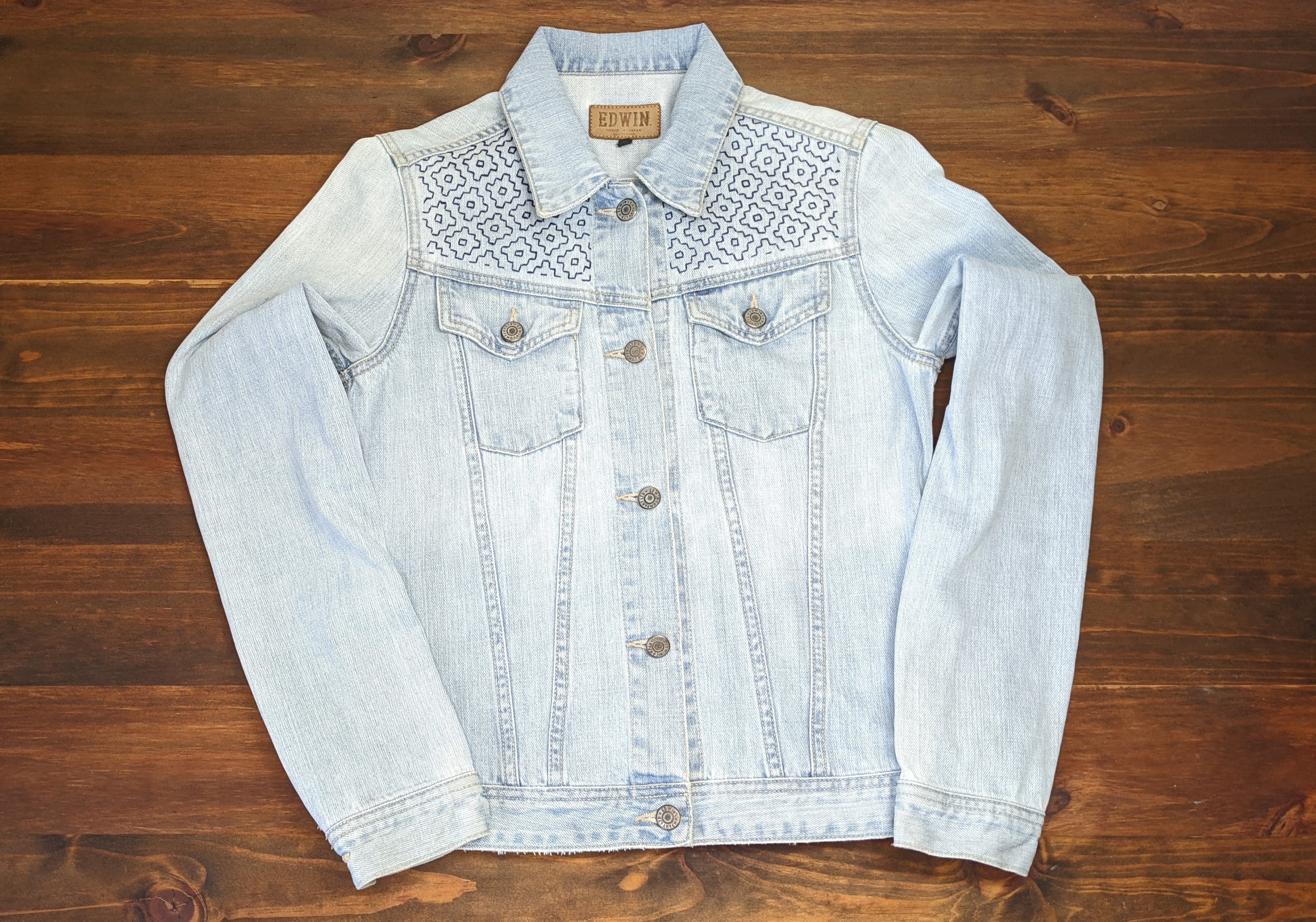 Edwin Denim Jacket Custom Sashiko - Etsy