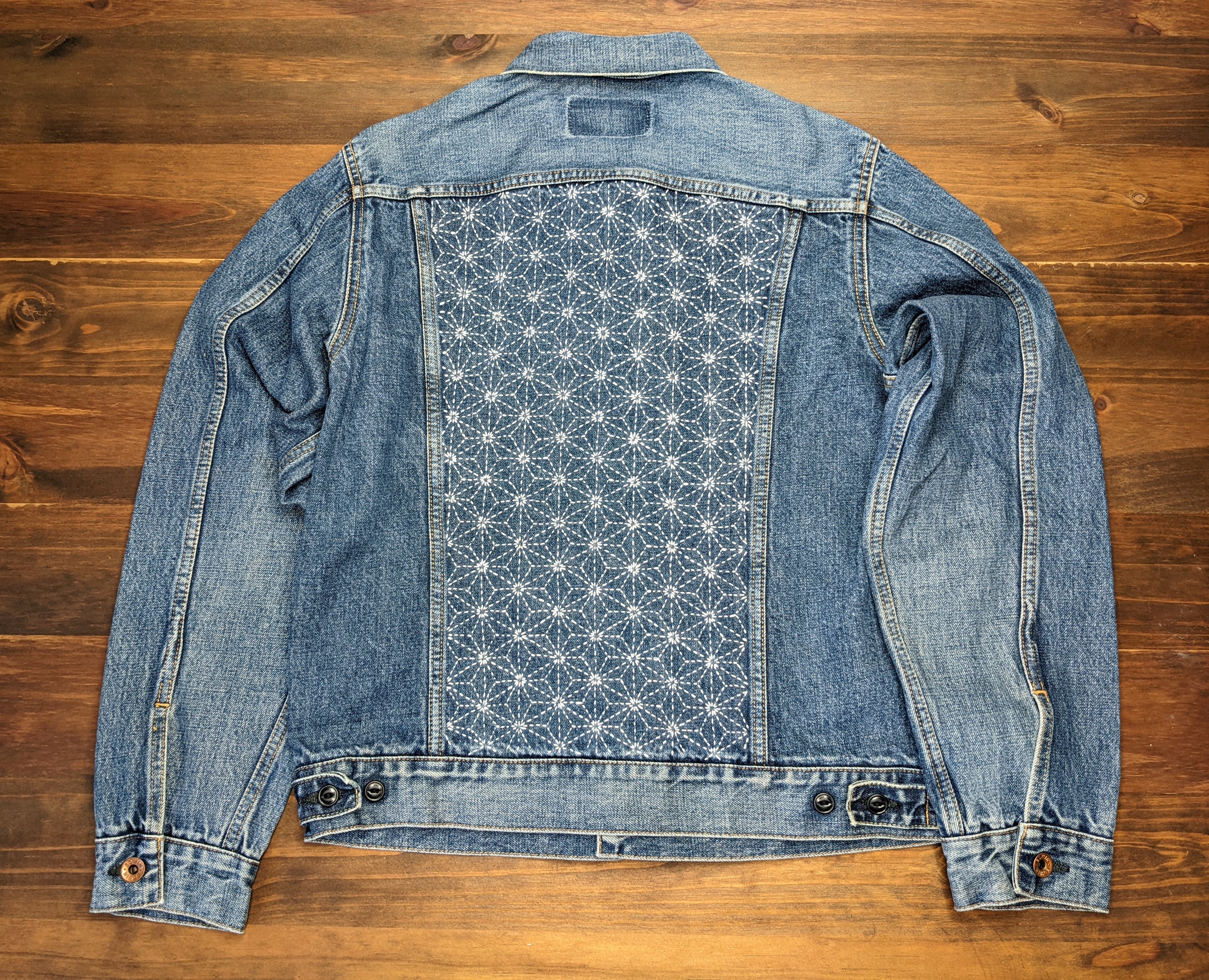 Edwin Selvedge Denim Jacket Custom Sashiko BWM#12 - Etsy Edwin Selvedge Denim Jacket Custom Sashiko BWM#12 - Etsy