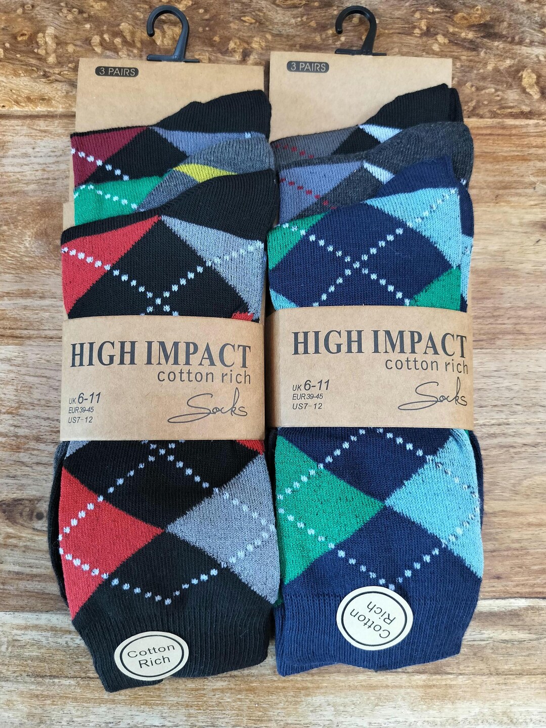Mens Summer Suit Socks 6 Pairs Argyle Design Size 6 -11 - Etsy