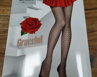 Tiny Circles Fishnet Black Tights One Size