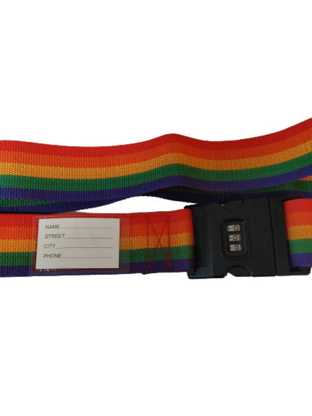 Rainbow Lock Luggage Strap With Name Tag 2 Meters Long Etsy