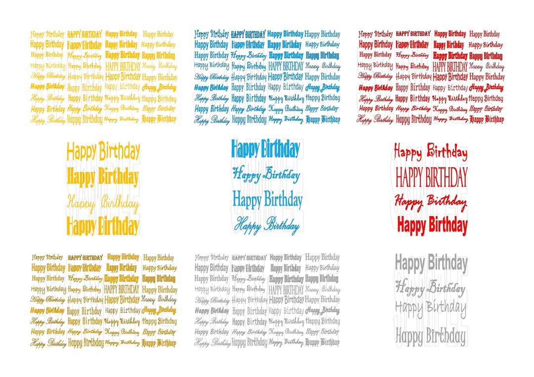 180 Happy Birthday Printable Template Transfer Shades Gold - Etsy