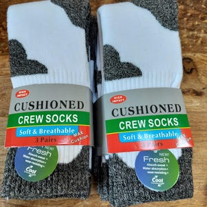 Mens Sports Crew Socks 6 Pairs Size 6-11
