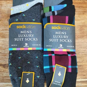 Mens Luxury Suit Socks 6 Pairs size 6 -11