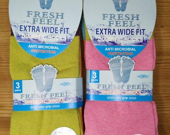 Extra Wide Fit Diabetic socks mens 6 Pairs size 6 -11 colourful