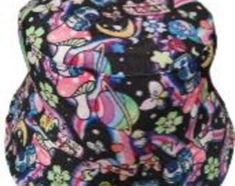 Retro Space Sun Shade Hat Reversible 100% Cotton Sun Hat One Size