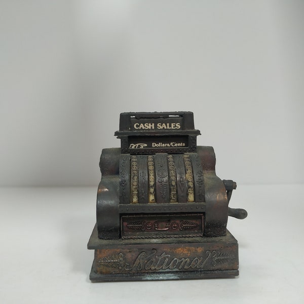 Cash register pencil sharpener metal die cast miniature display collectors model collectible vintage cash till